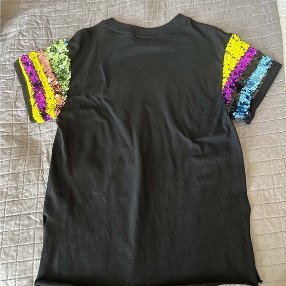 Sojara Beatles vintage Black abbey road tee with Sequin sleeves never w orig 175 - Picture 5 of 7